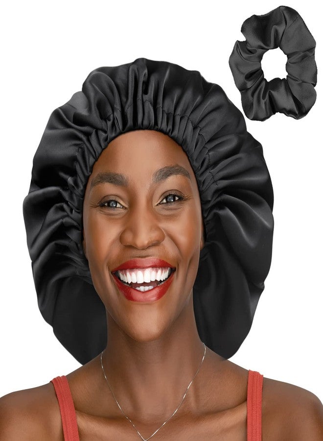 Winitas Satin Lined Cap,Double Layer Sleeping Frizzy Hair Milk - Image 1